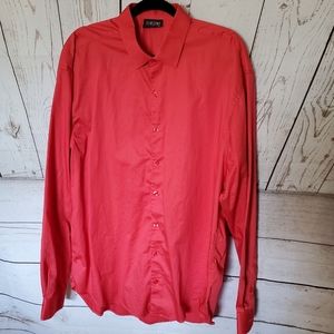 Sixtini men's long sleeved dress shirt orange size 17